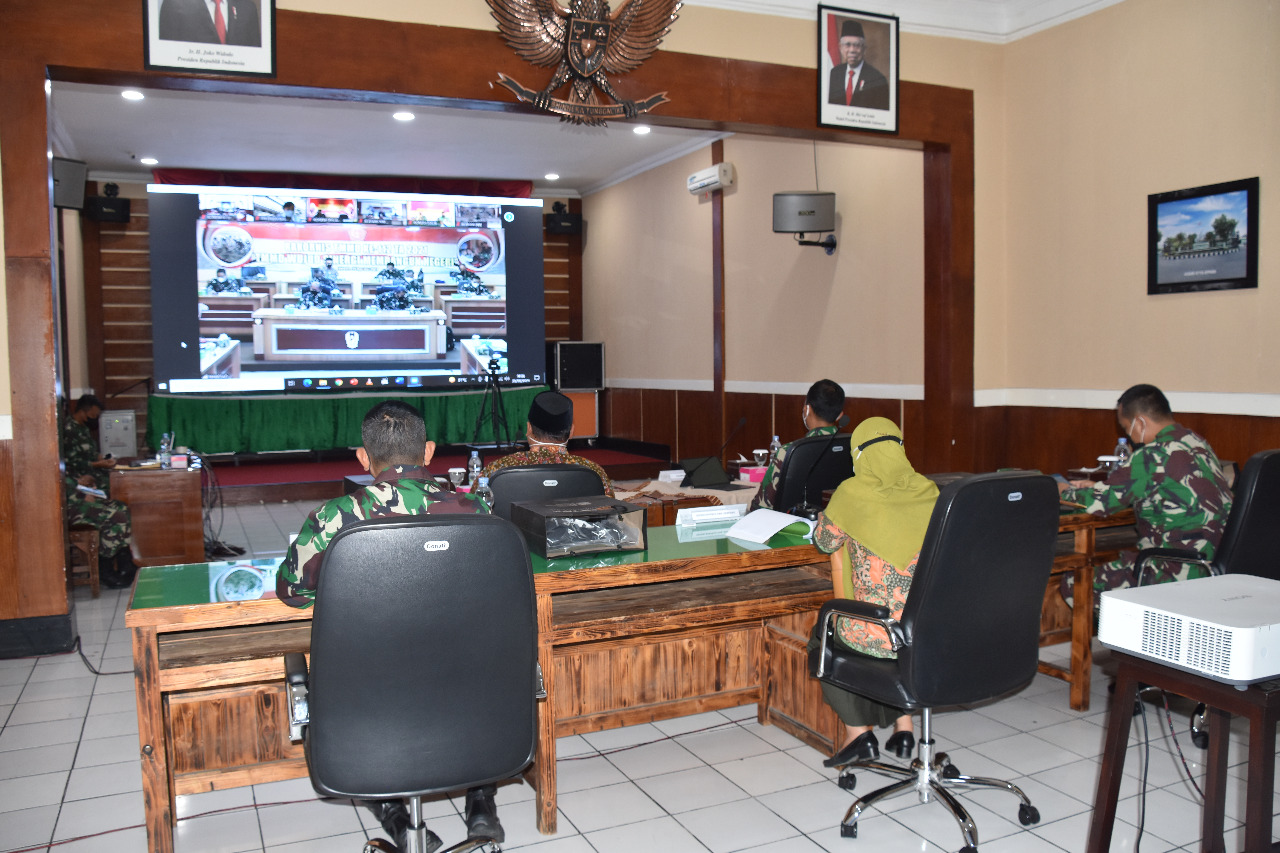 Danrem 073/MKT Ikuti Rakornis TMMD Reg Ke-112  TA. 2021 Secara Vidio Conference